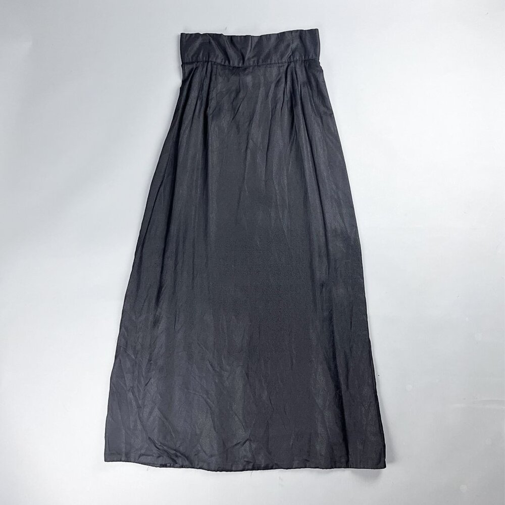 50's Maxi Skirt | Vintage Ultra High Waisted Long Black Evening Skirt